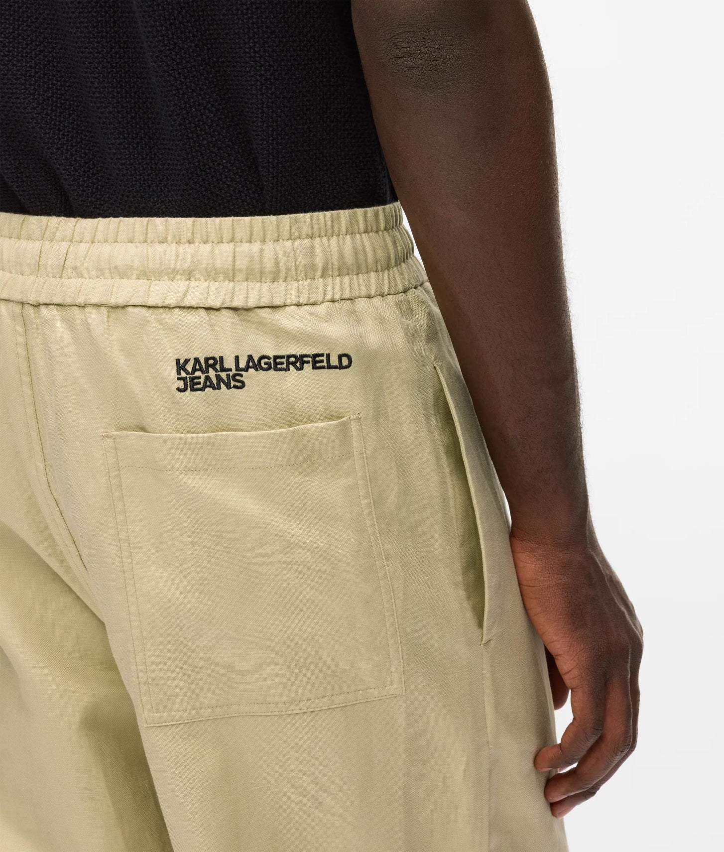 Karl Lagerfeld Linen Blend Pants Pale Khaki