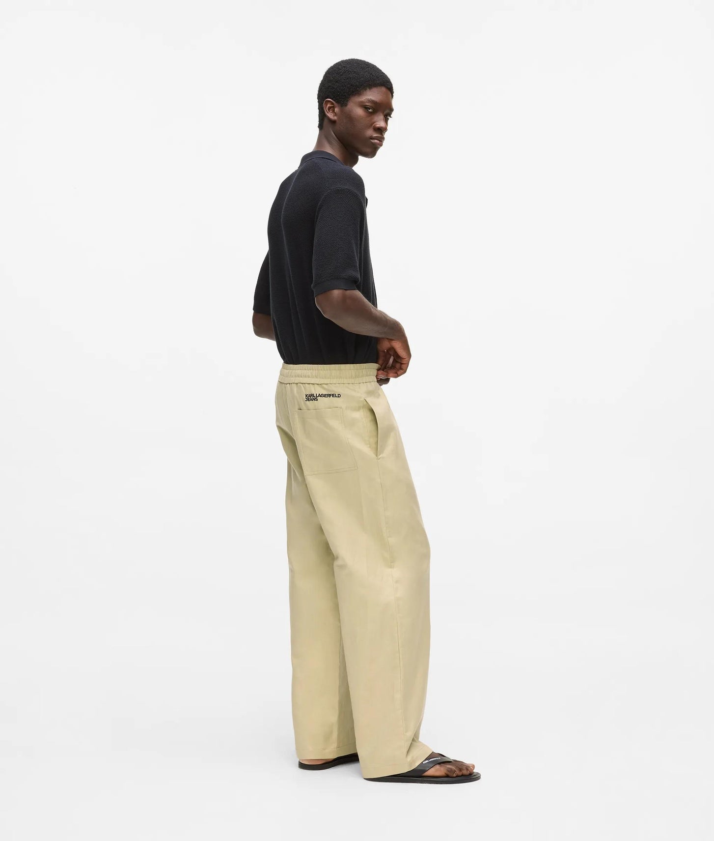 Karl Lagerfeld Linen Blend Pants Pale Khaki