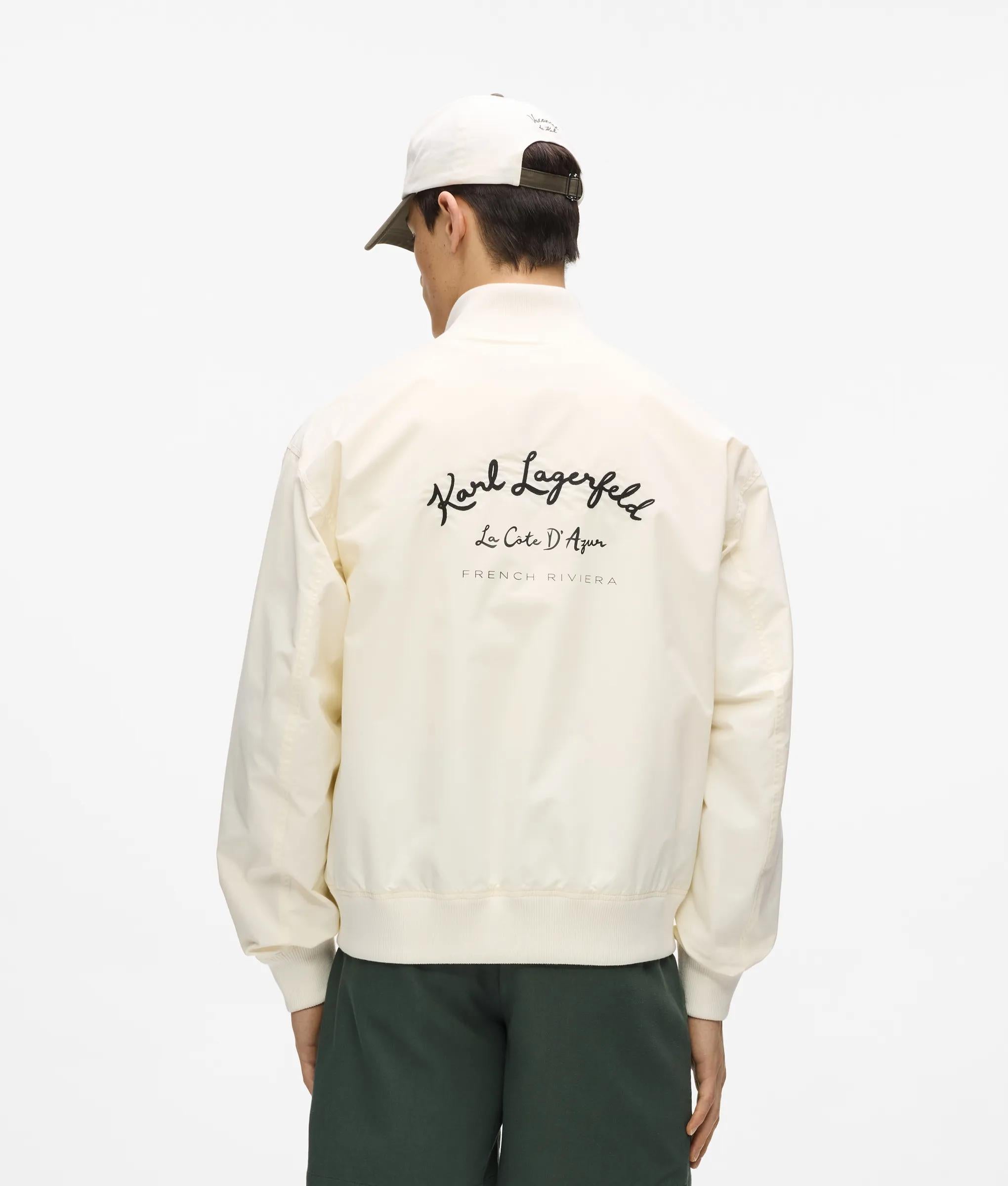 Karl Lagerfeld Côte D'Azur Bomber Jacket Cannoli Cream