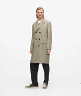 Karl Lagerfeld Double Breasted Overcoat Laurel Oak
