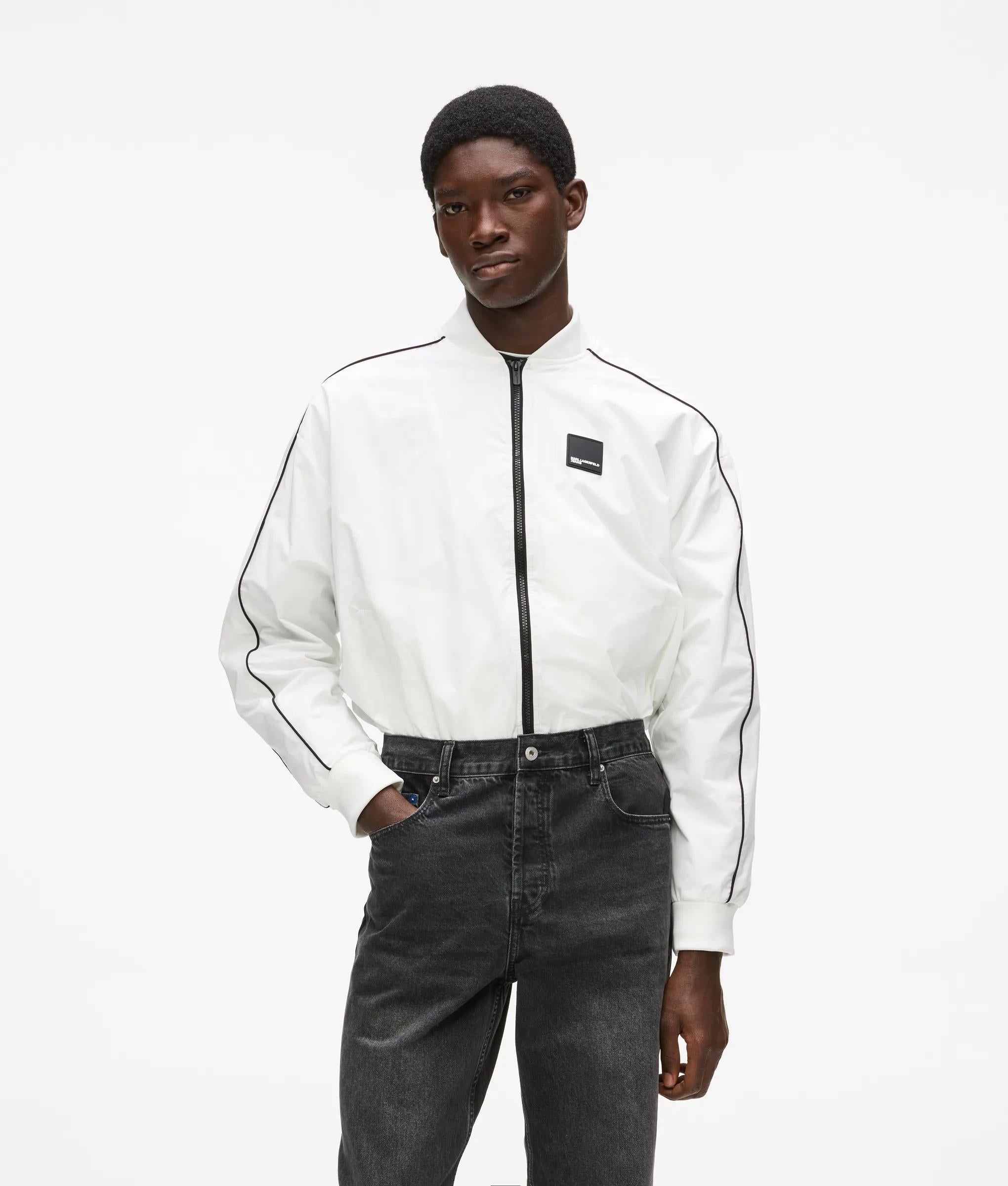 Karl Lagerfeld Lightweight Bomber Jacket White