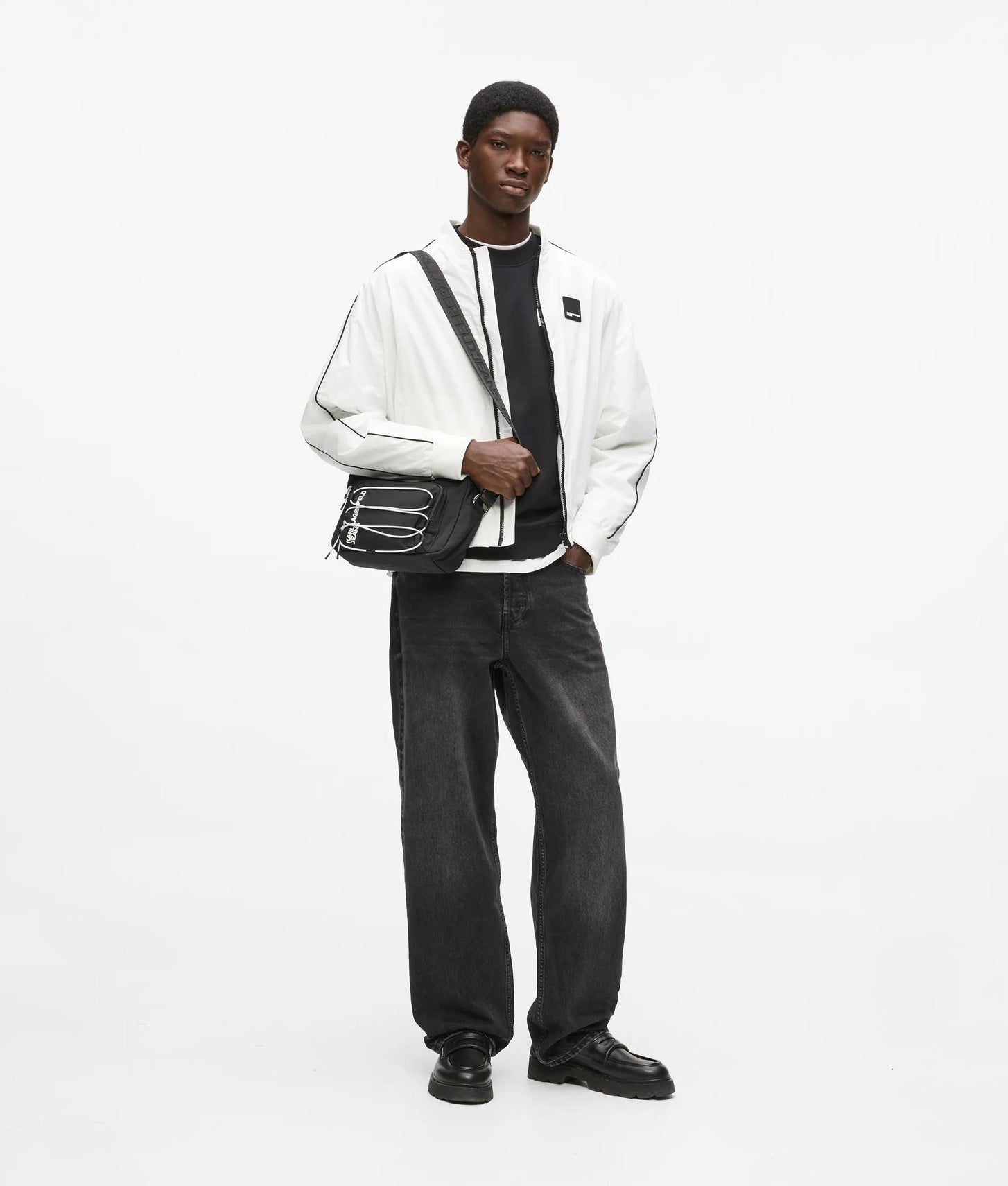 Karl Lagerfeld Lightweight Bomber Jacket White
