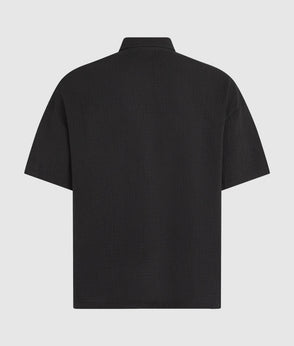 Karl Lagerfeld Short-Sleeved Linen Blend Shirt Pale Khaki