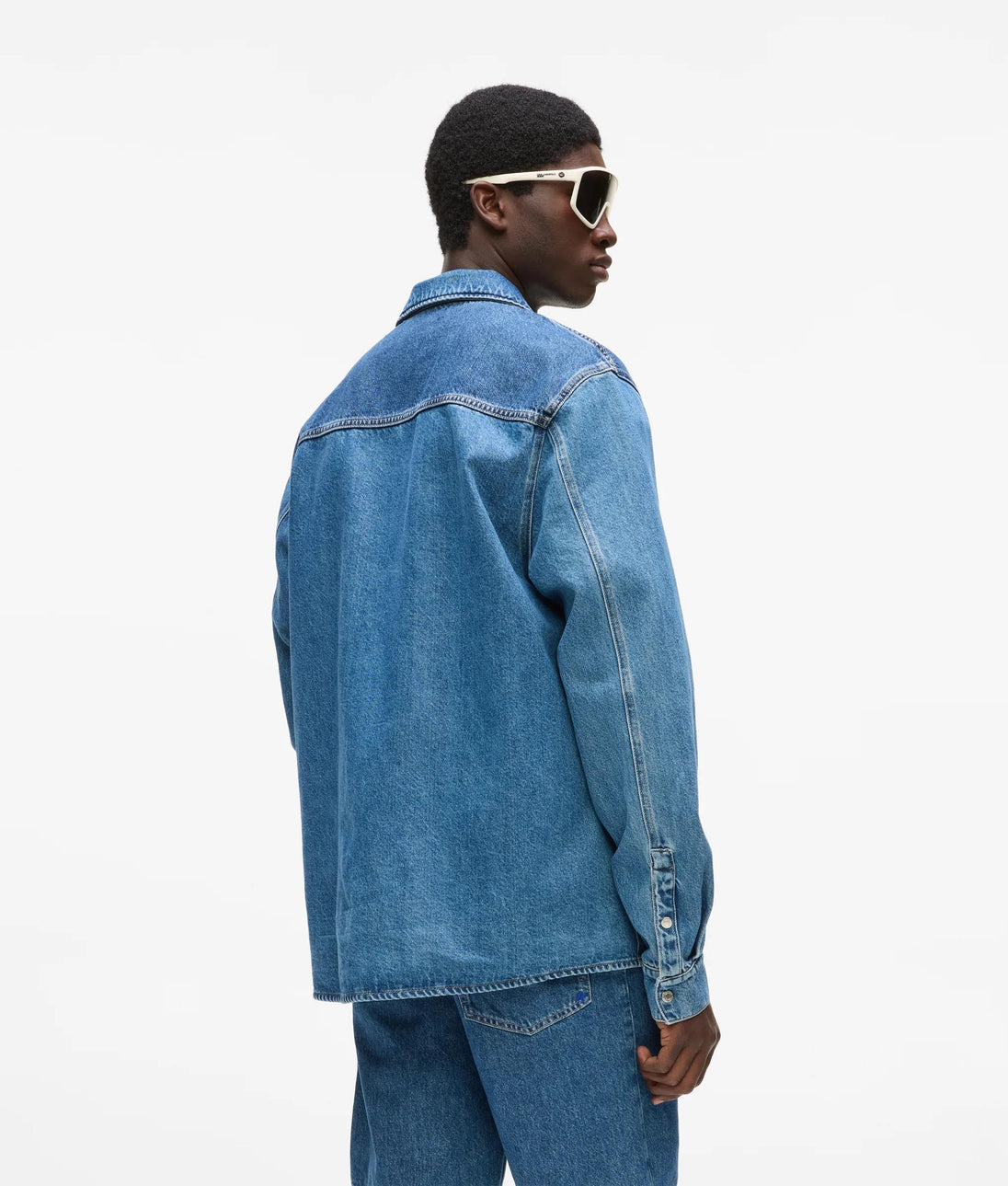 Karl Lagerfeld Bleached Relaxed Jeans White/Blue