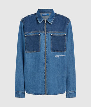 Karl Lagerfeld Regular Denim Shorts Mid Blue Stone