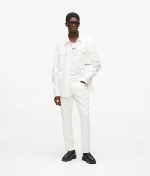 Karl Lagerfeld White Tapered Jeans White Denim