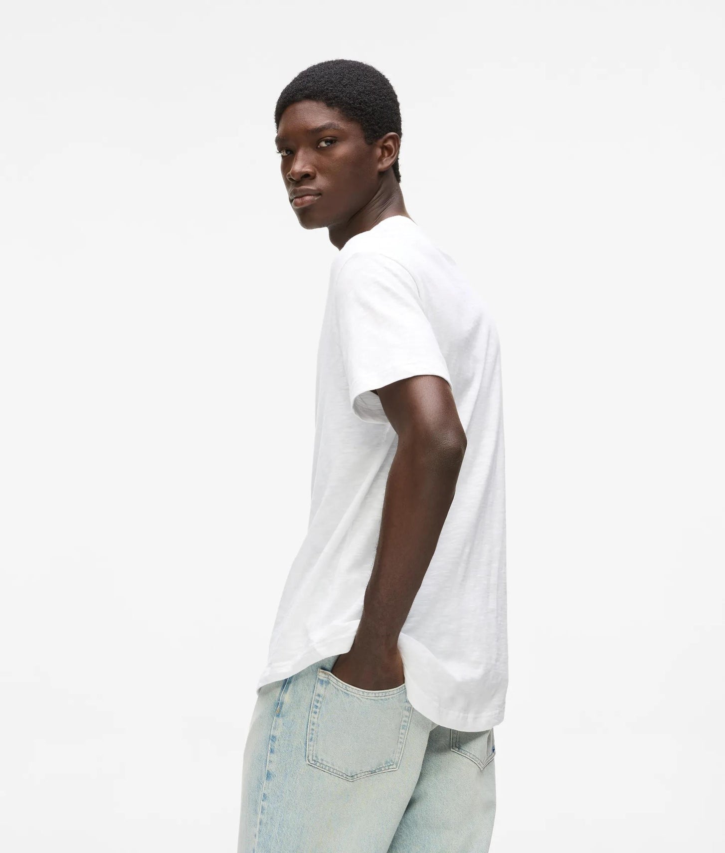 Karl Lagerfeld Curved Hem T-Shirt White