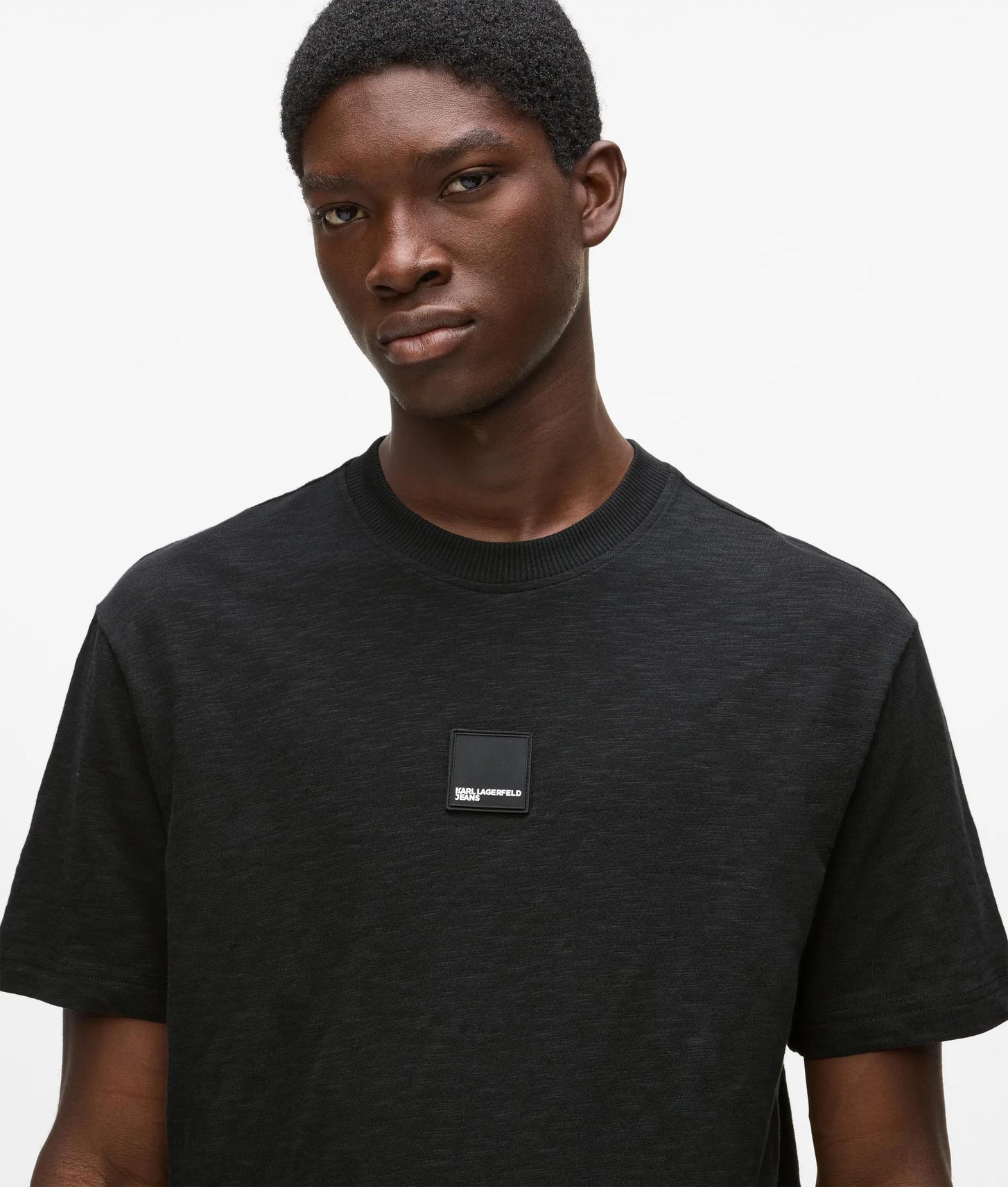 Karl Lagerfeld Curved Hem T-Shirt Black