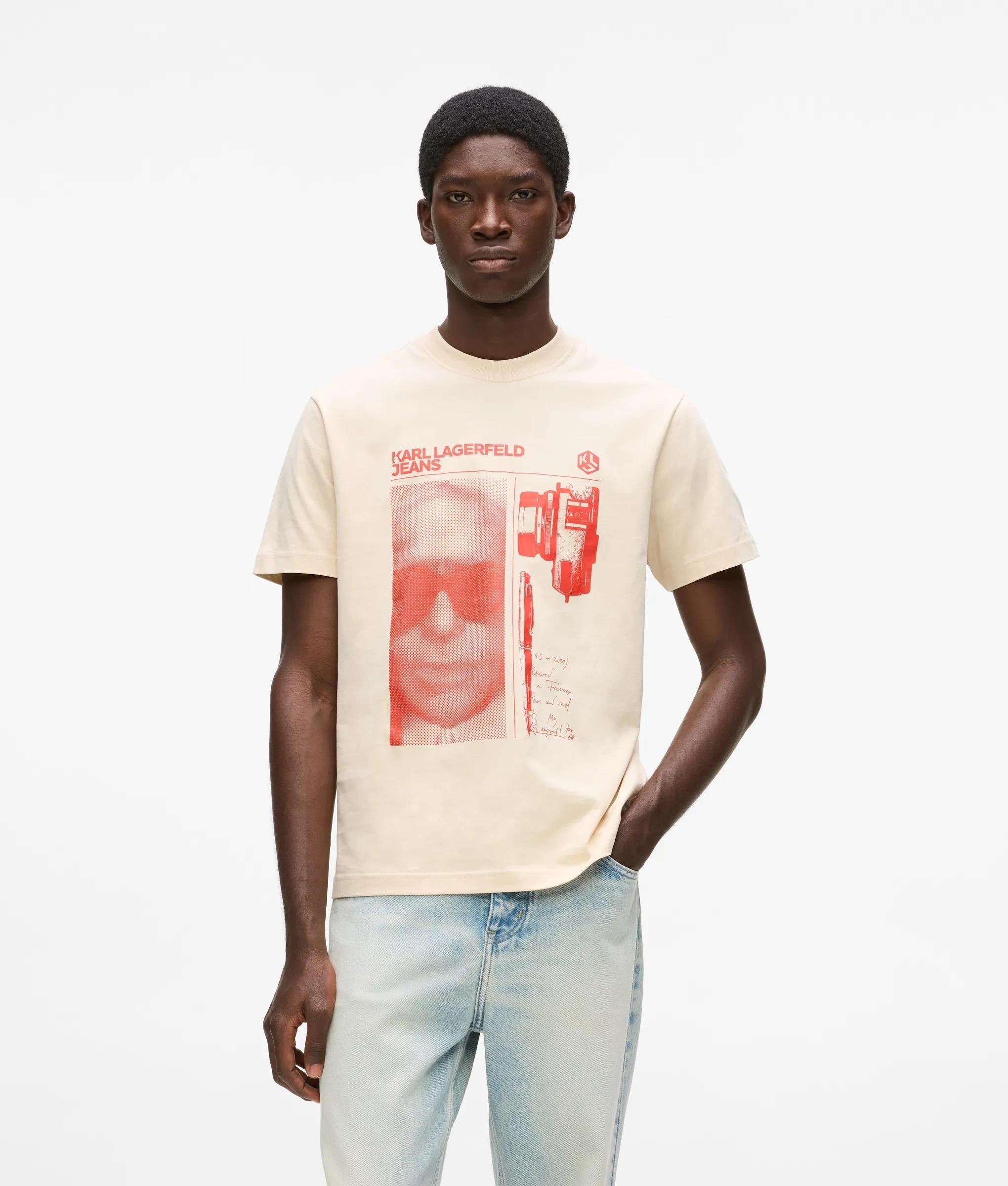 Karl Lagerfeld Graphic Karl Print T-Shirt Whitecap Grey