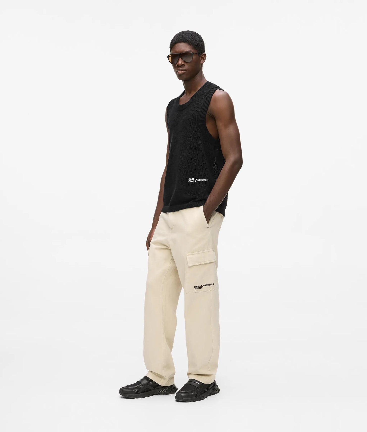 Karl Lagerfeld Knit Tank Top Black