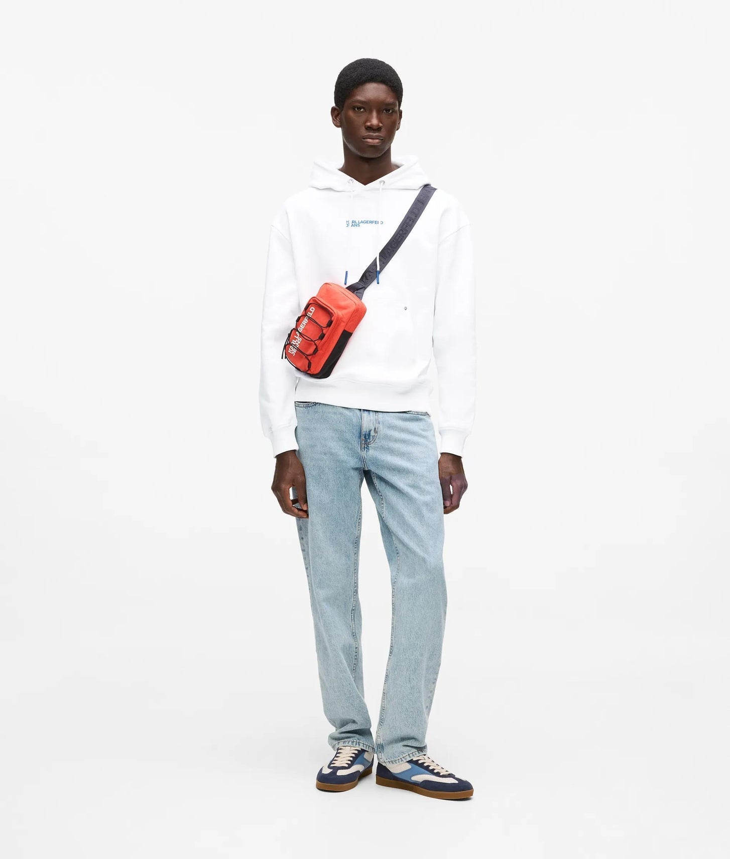 Karl Lagerfeld Relaxed Graphic Karl Print Hoodie White
