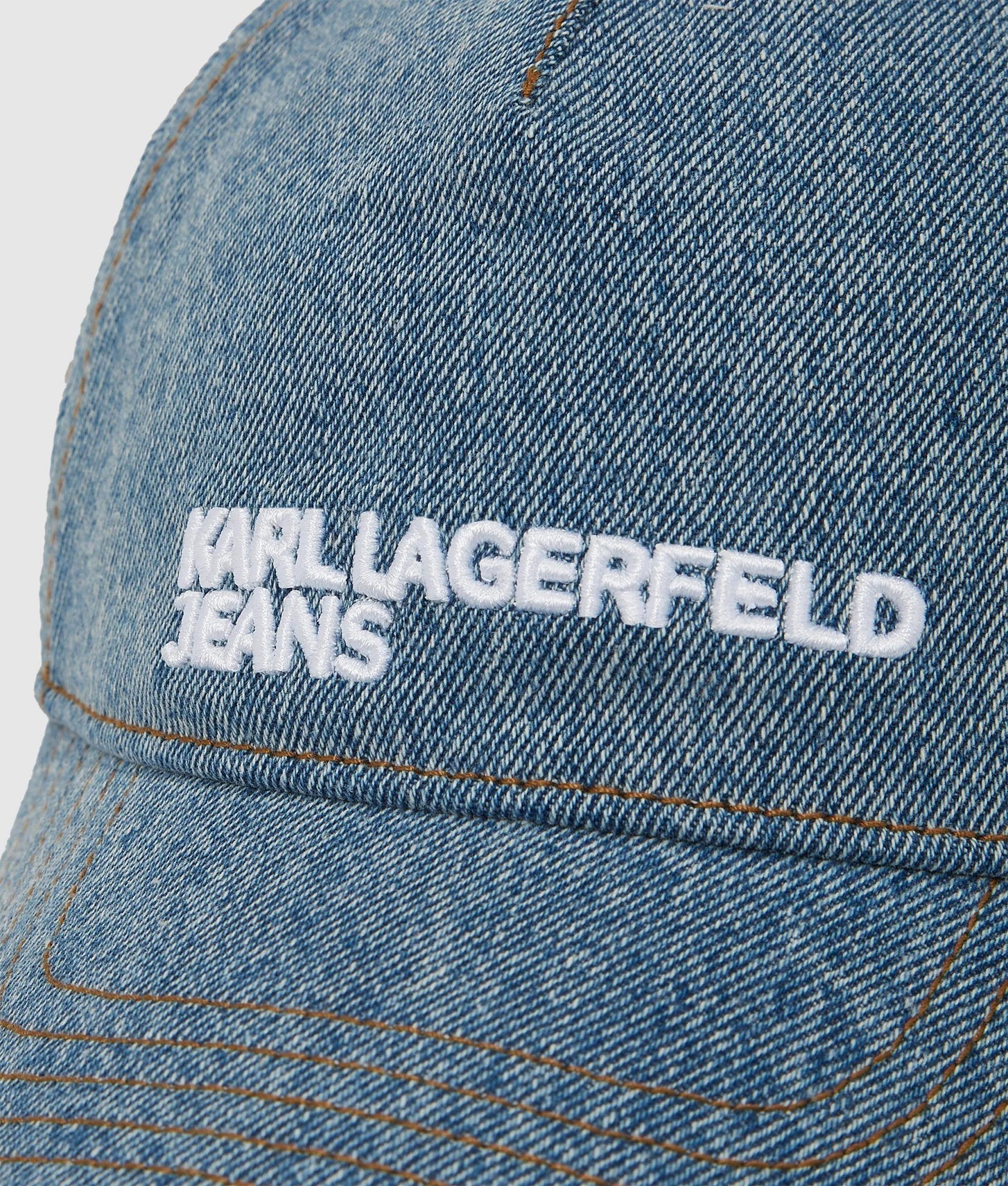 Karl Lagerfeld Denim Logo Cap Washed Mid Blue