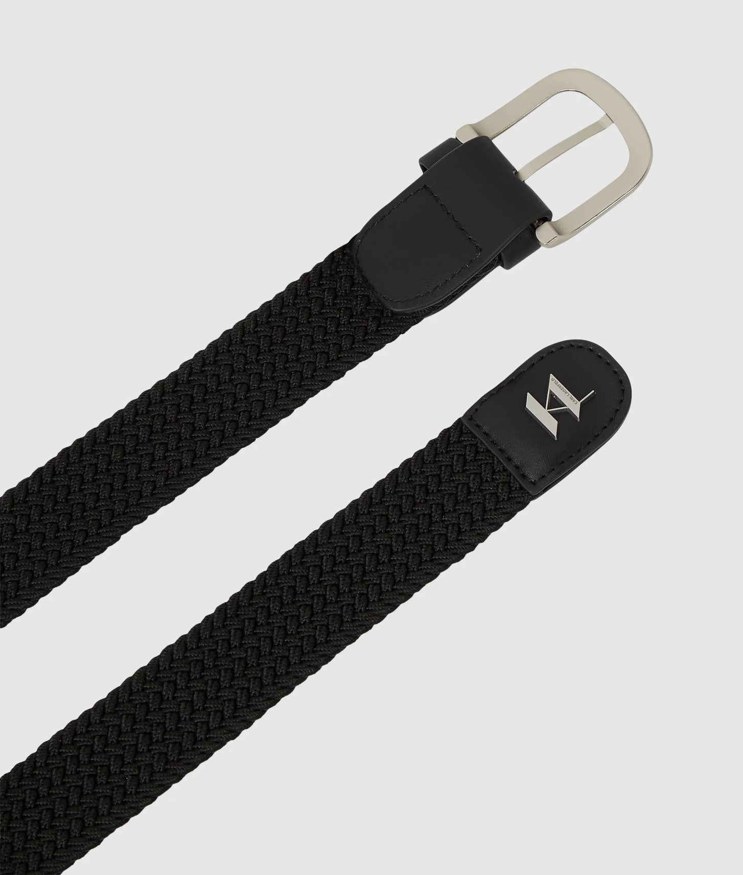 Karl Lagerfeld Monogram Woven Belt Black