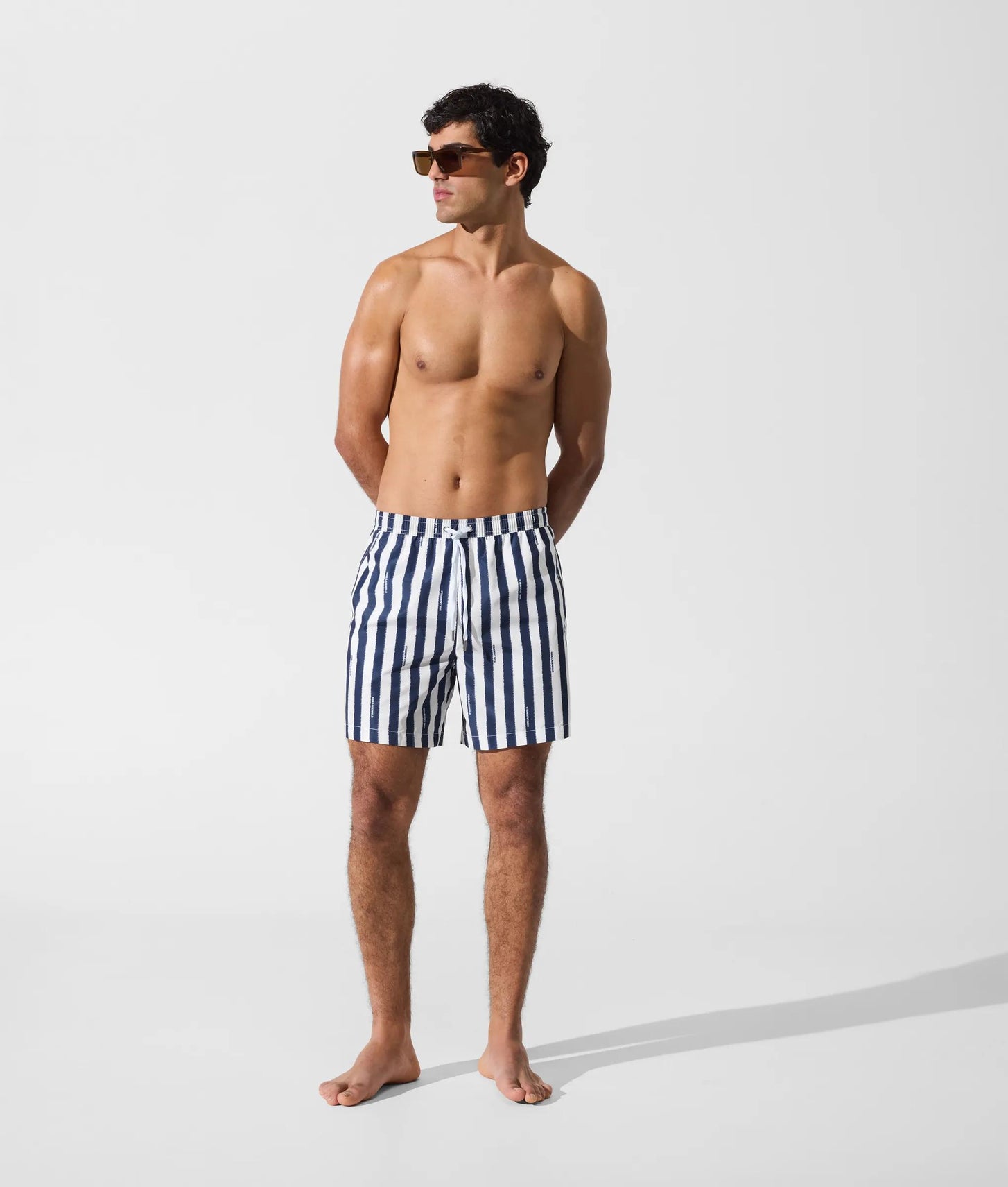 Karl Lagerfeld Striped Medium Boardshorts Painted Stripe Medieval Blue