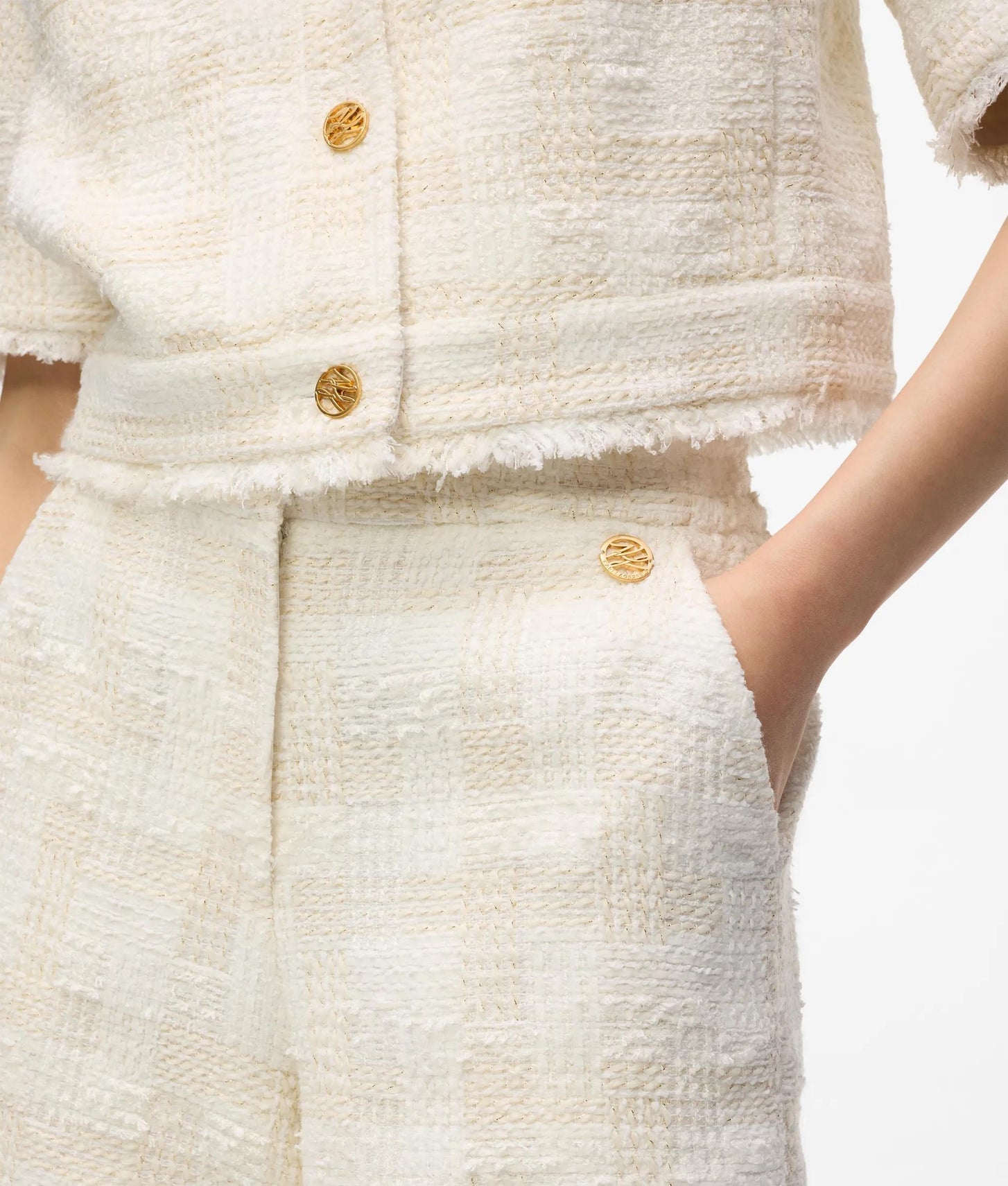 Karl Lagerfeld Bouclé Bermuda Shorts Pristine