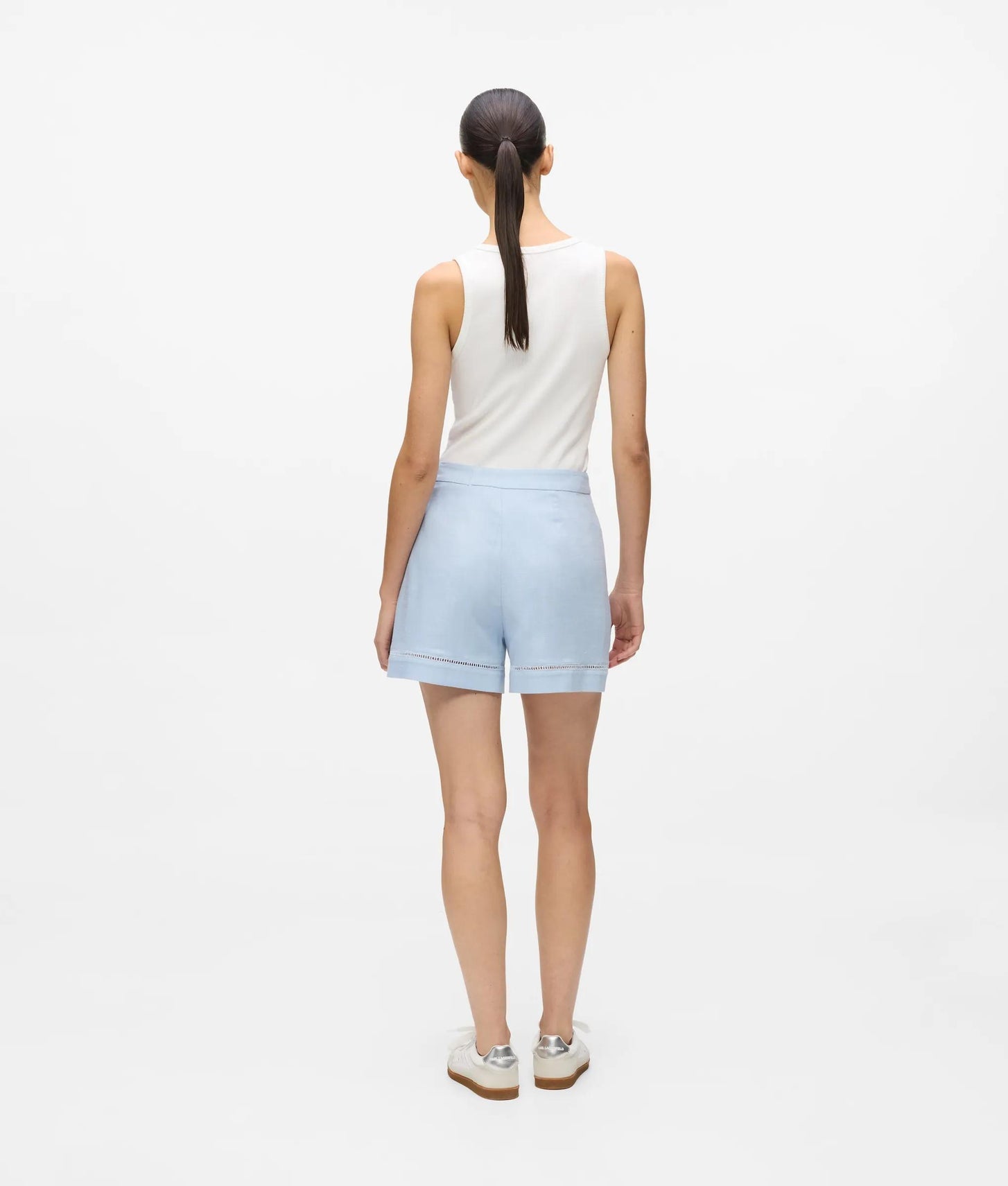 Karl Lagerfeld Cut-Out Embroidery Shorts Kentucky Blue