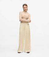 Karl Lagerfeld Wide-Leg Satin Pants Champagne