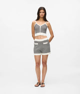 Karl Lagerfeld Ikon Striped Knit Shorts Small Stripe Black-White