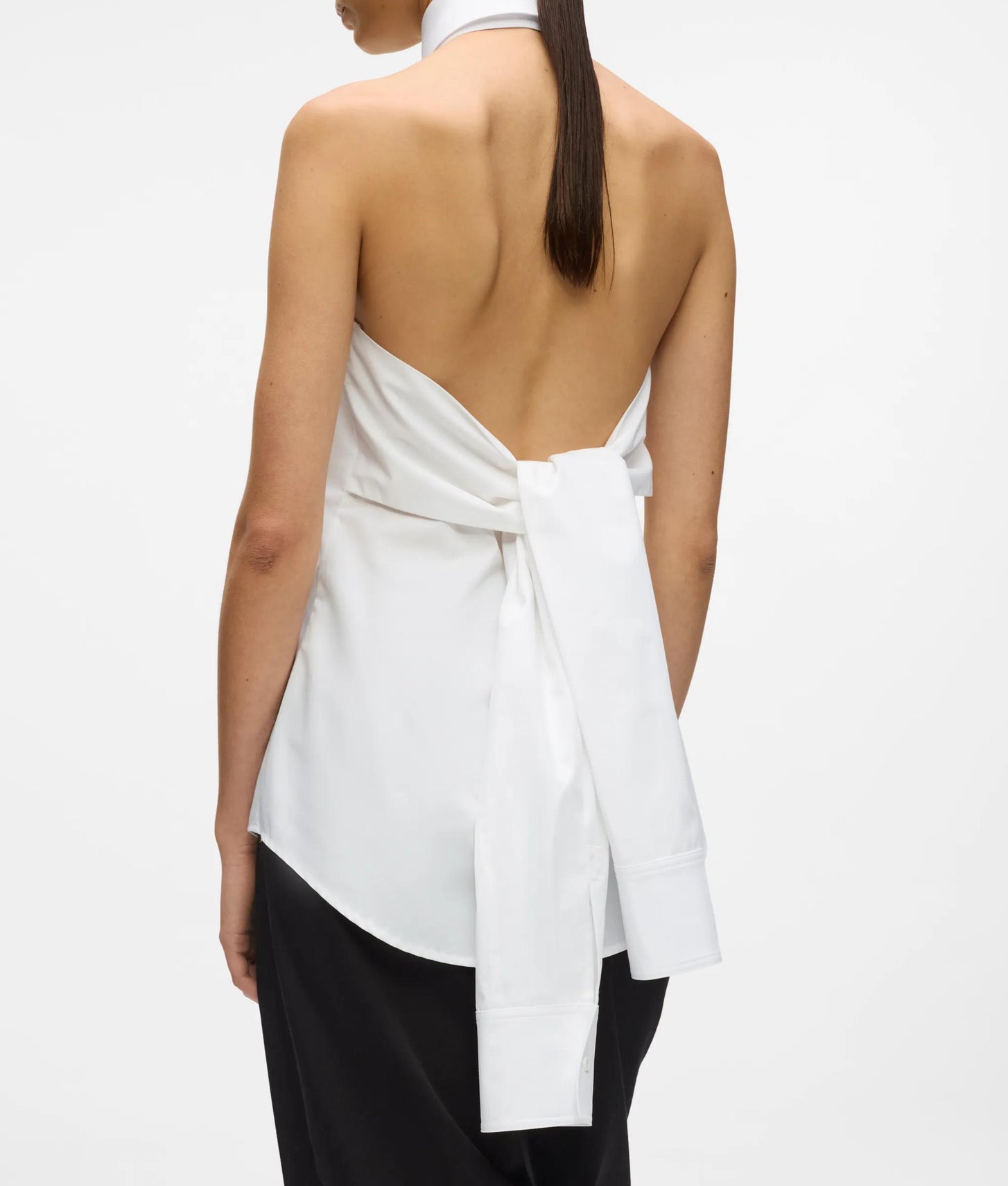 Karl Lagerfeld Tie Back Sleeveless Shirt White