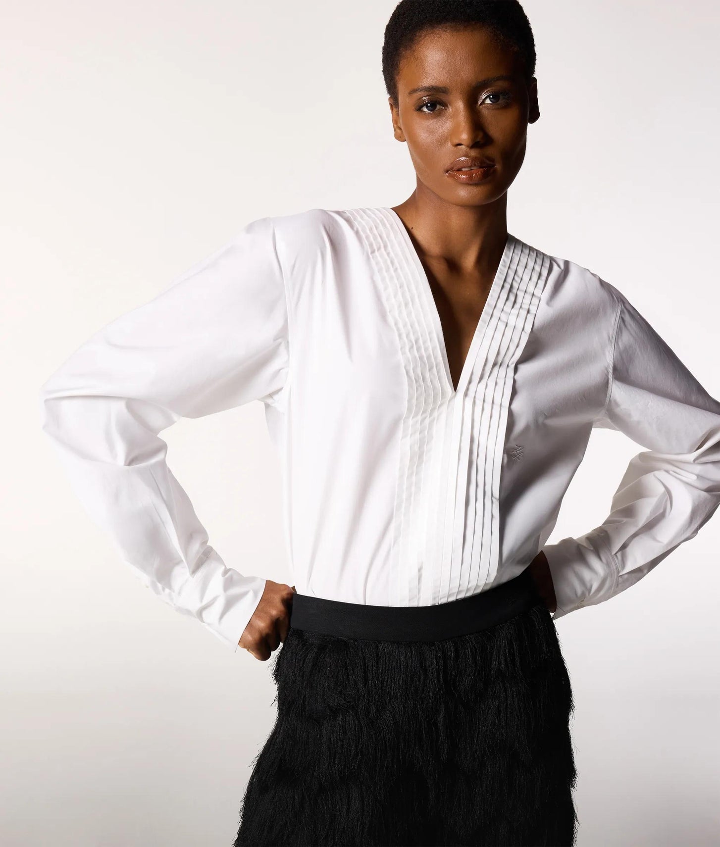 Karl Lagerfeld Kl Studio V-Neck Shirt White