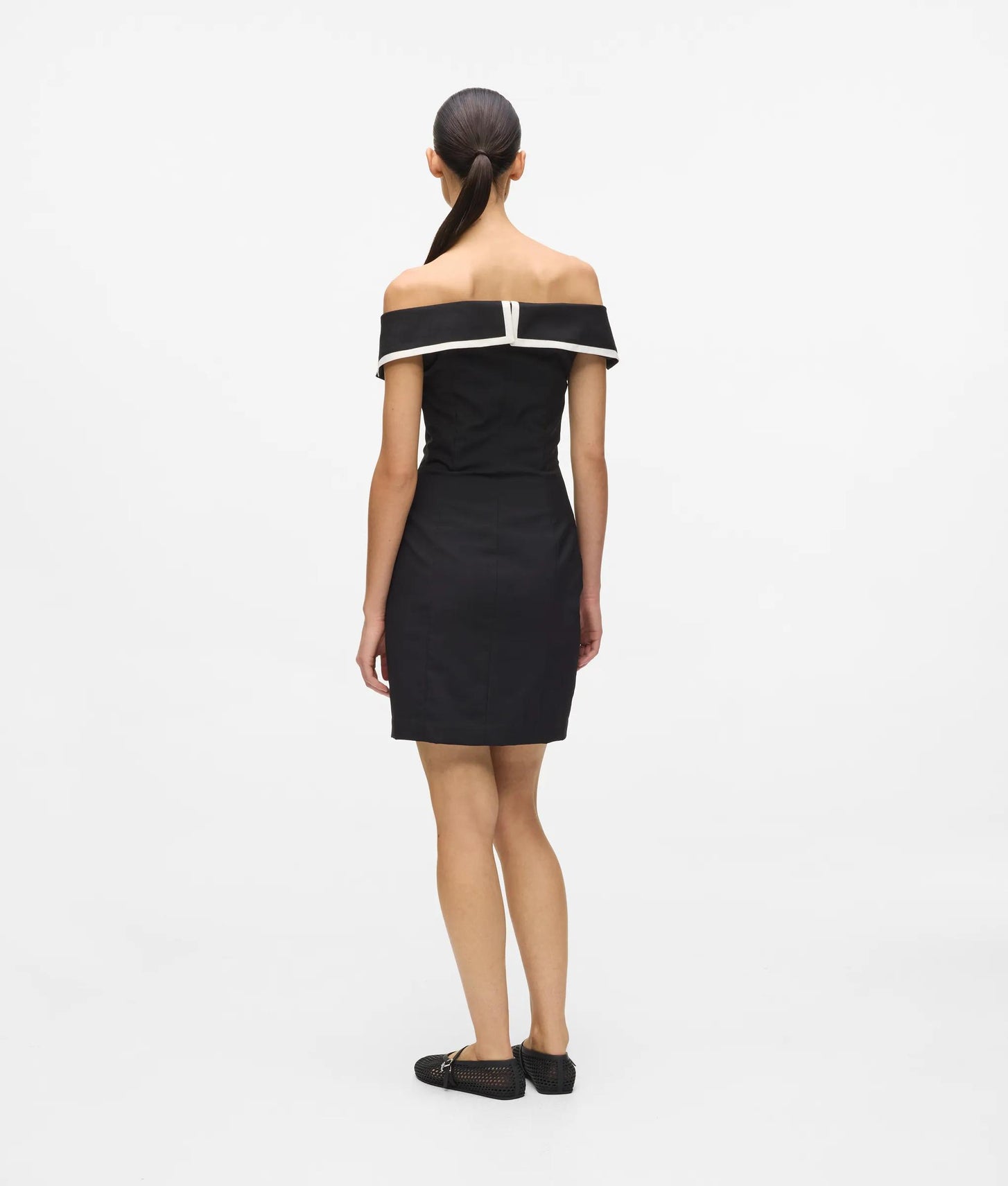 Karl Lagerfeld Off Shoulder Blazer Dress Black/White