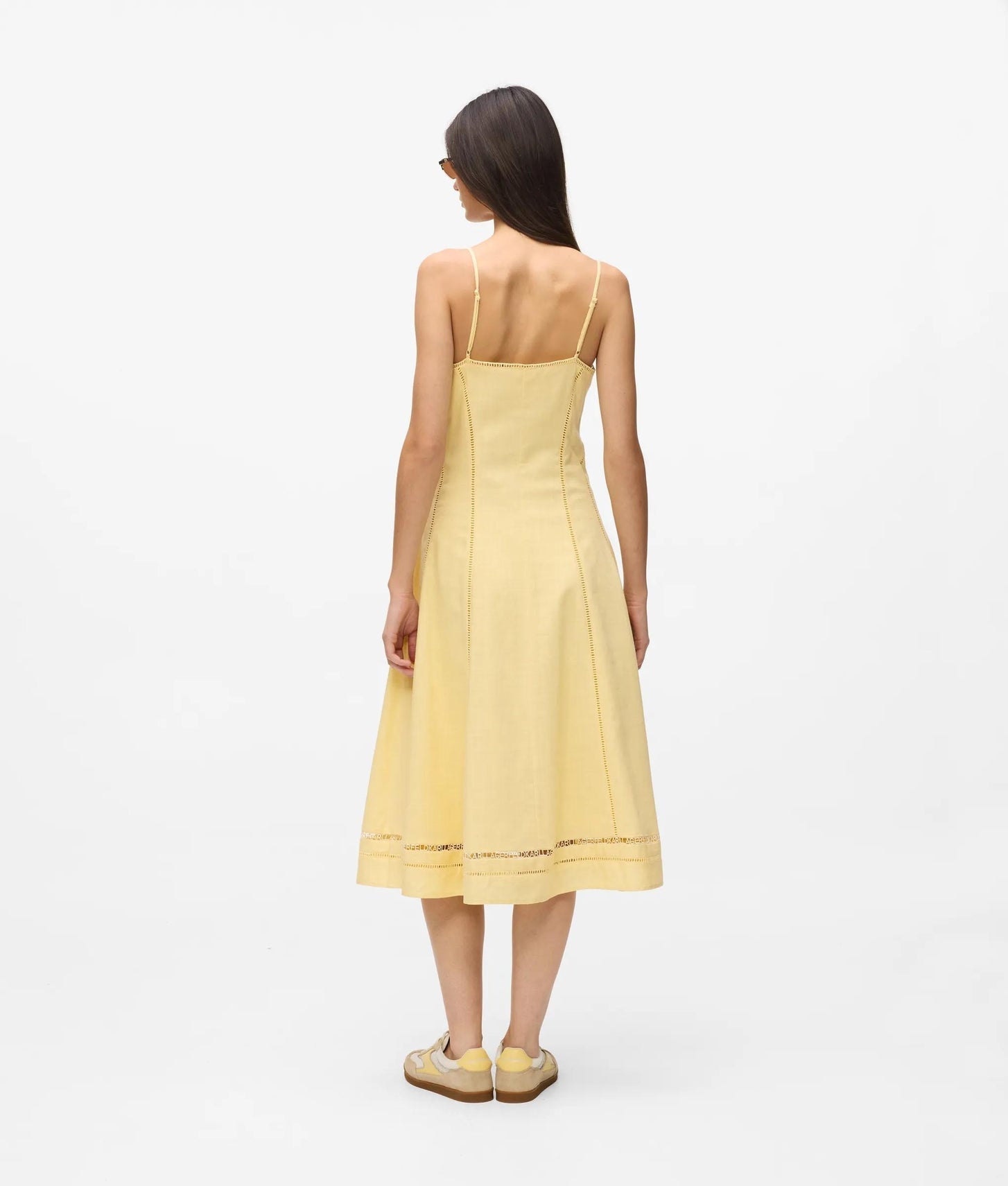 Karl Lagerfeld Cut-Out Embroidery Dress Sunlight