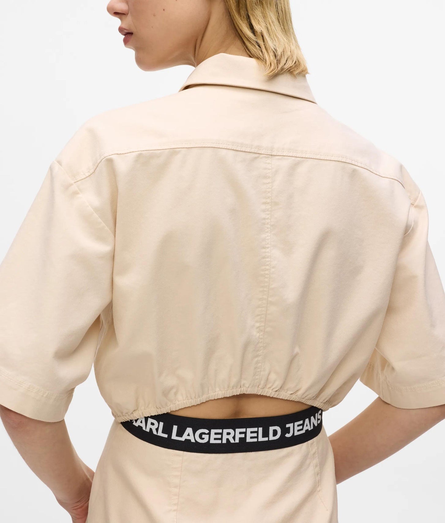 Karl Lagerfeld Short-Sleeved Utility Dress Whitecap Grey