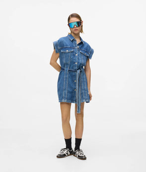 KarlLagerfeld Double Mesh Denim Shopper Washed Mid Blue