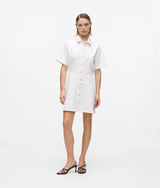 Karl Lagerfeld Short-Sleeved White Denim Dress White Denim
