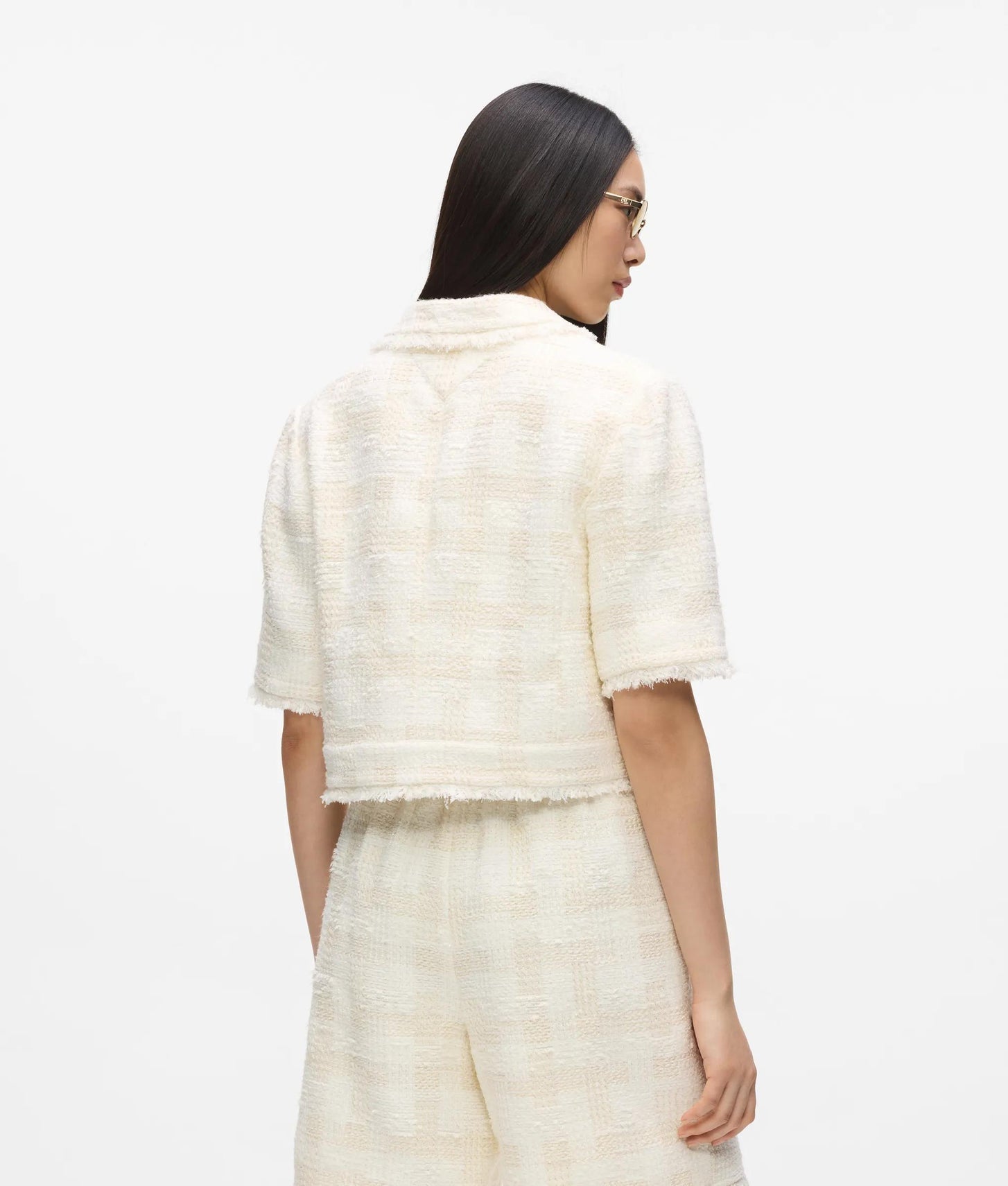 Karl Lagerfeld Short-Sleeved Bouclé Blazer Pristine