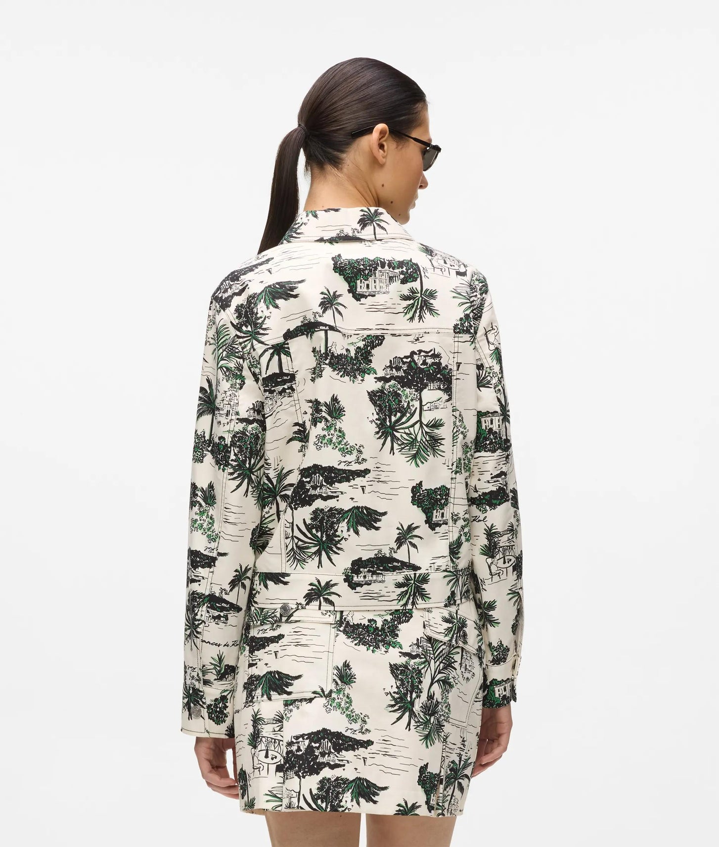 Karl Lagerfeld All-Over-Print Blouson Jacket Vacances De Karl Black