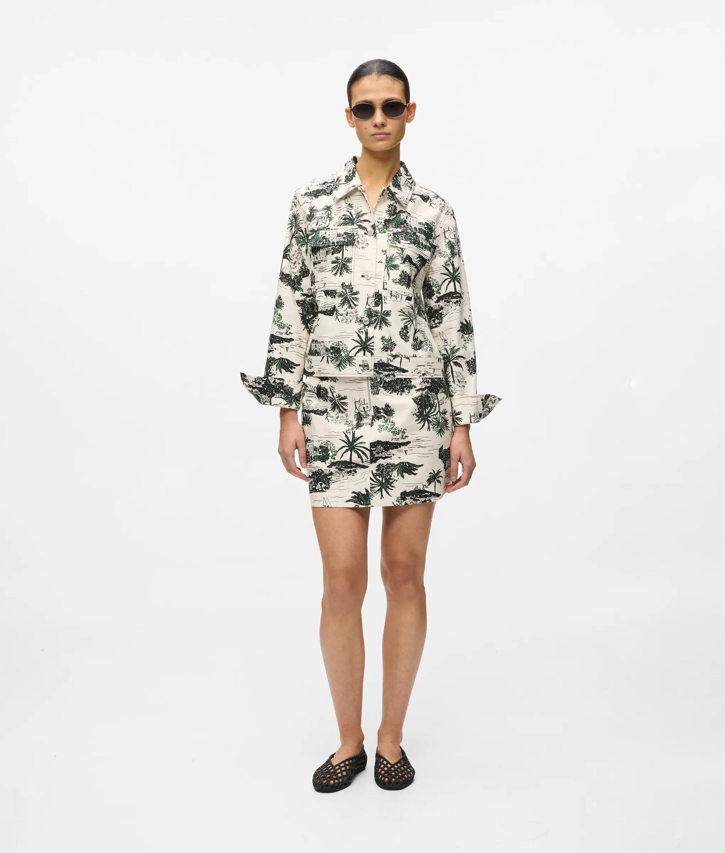 Karl Lagerfeld All-Over-Print Blouson Jacket Vacances De Karl Black