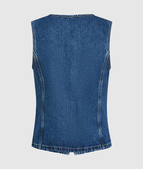 Karl Lagerfeld Dual-Layer Denim Mini Skirt Mid Blue Blocked