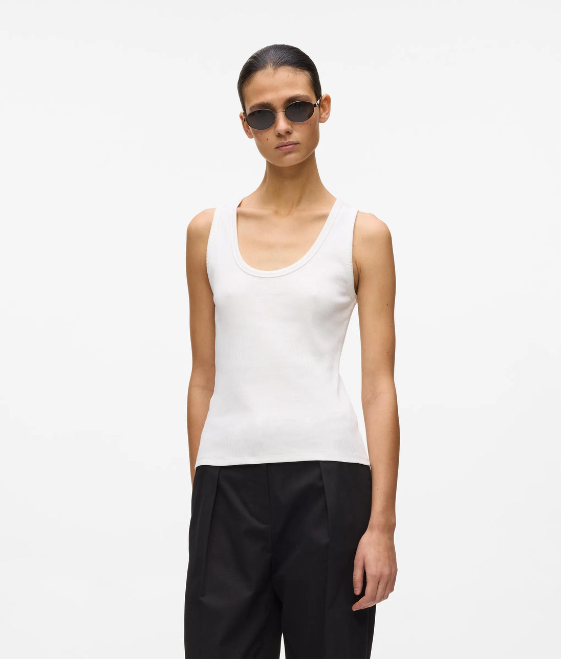 Karl Lagerfeld Satin Pleated Skirt Black