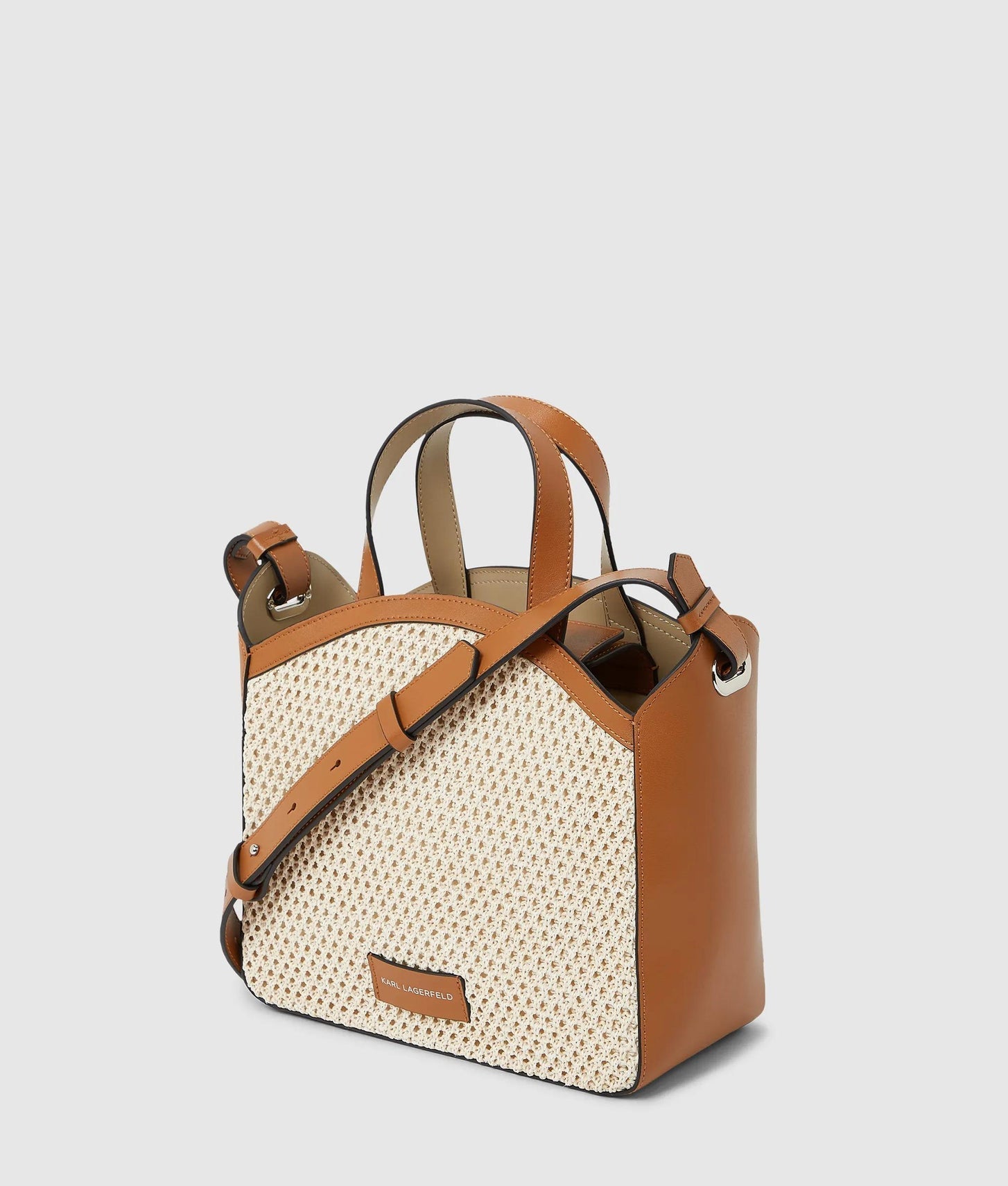 KarlLagerfeld Kcircle Small Mesh Tote Bag Natural-Tan