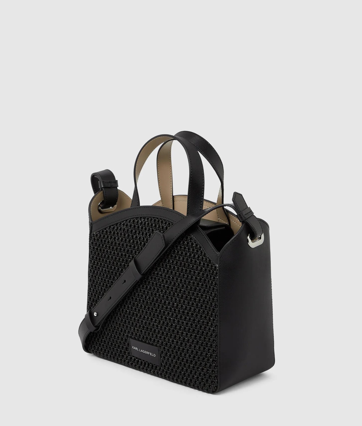 KarlLagerfeld Kcircle Small Mesh Tote Bag Black