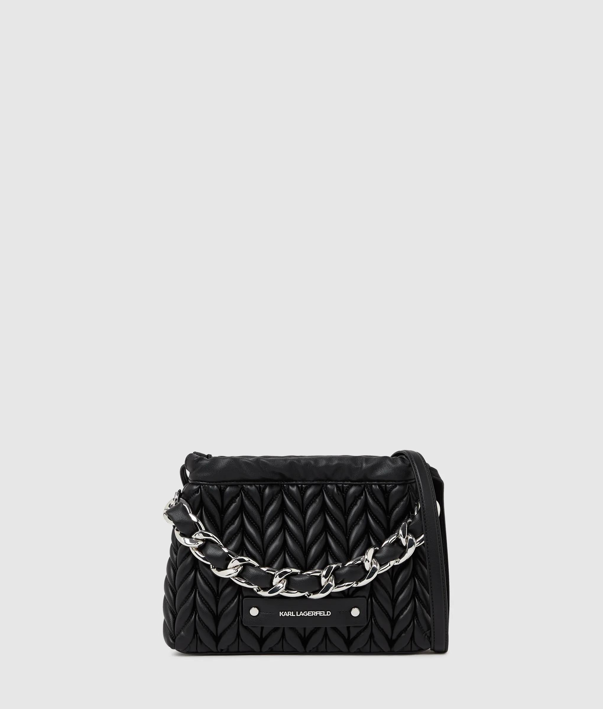 KarlLagerfeld Kweave Chain Crossbody Bag Black-Nickel