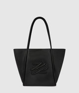 KarlLagerfeld Kautograph Patch Medium Tote Bag Black-Nickel