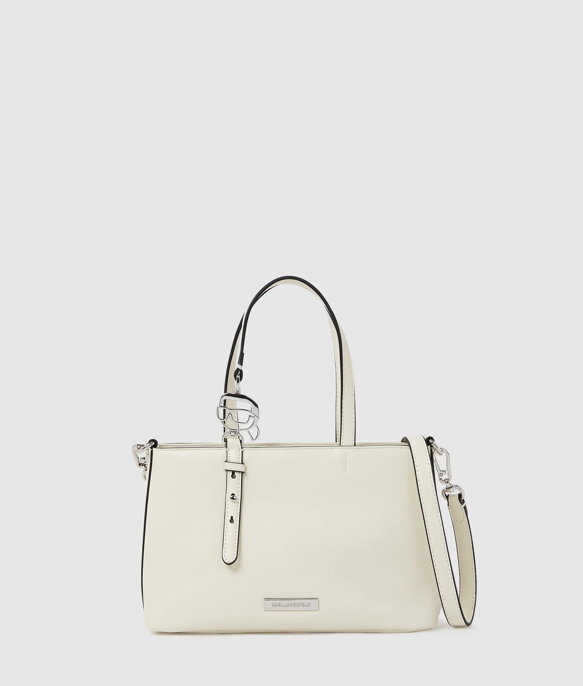 KarlLagerfeld Ikon Smooth Small Tote Bag Off White