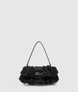 KarlLagerfeld Ksignature Ruffle Shoulder Bag Black