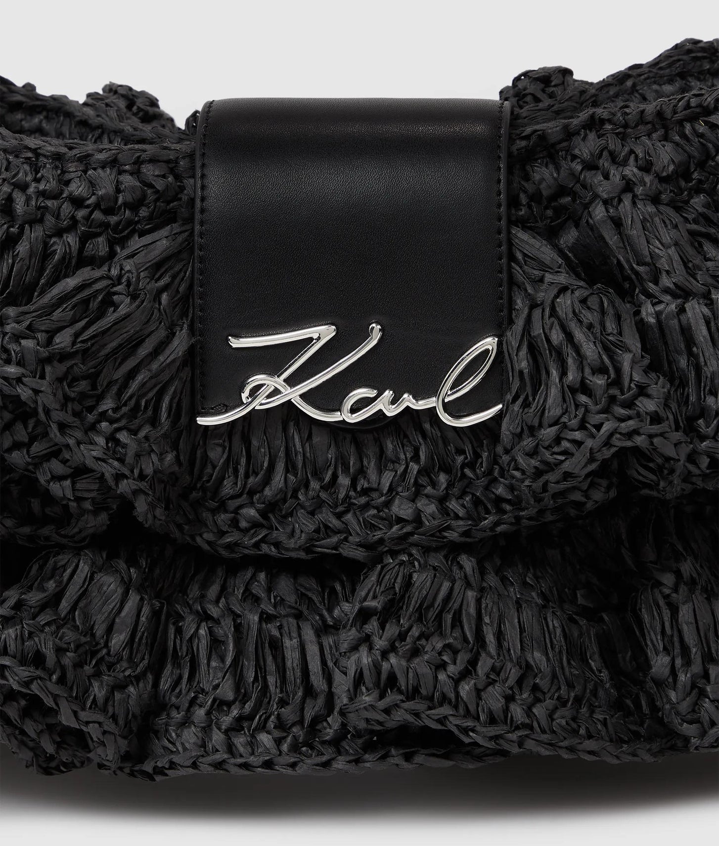 KarlLagerfeld Ksignature Ruffle Shoulder Bag Black