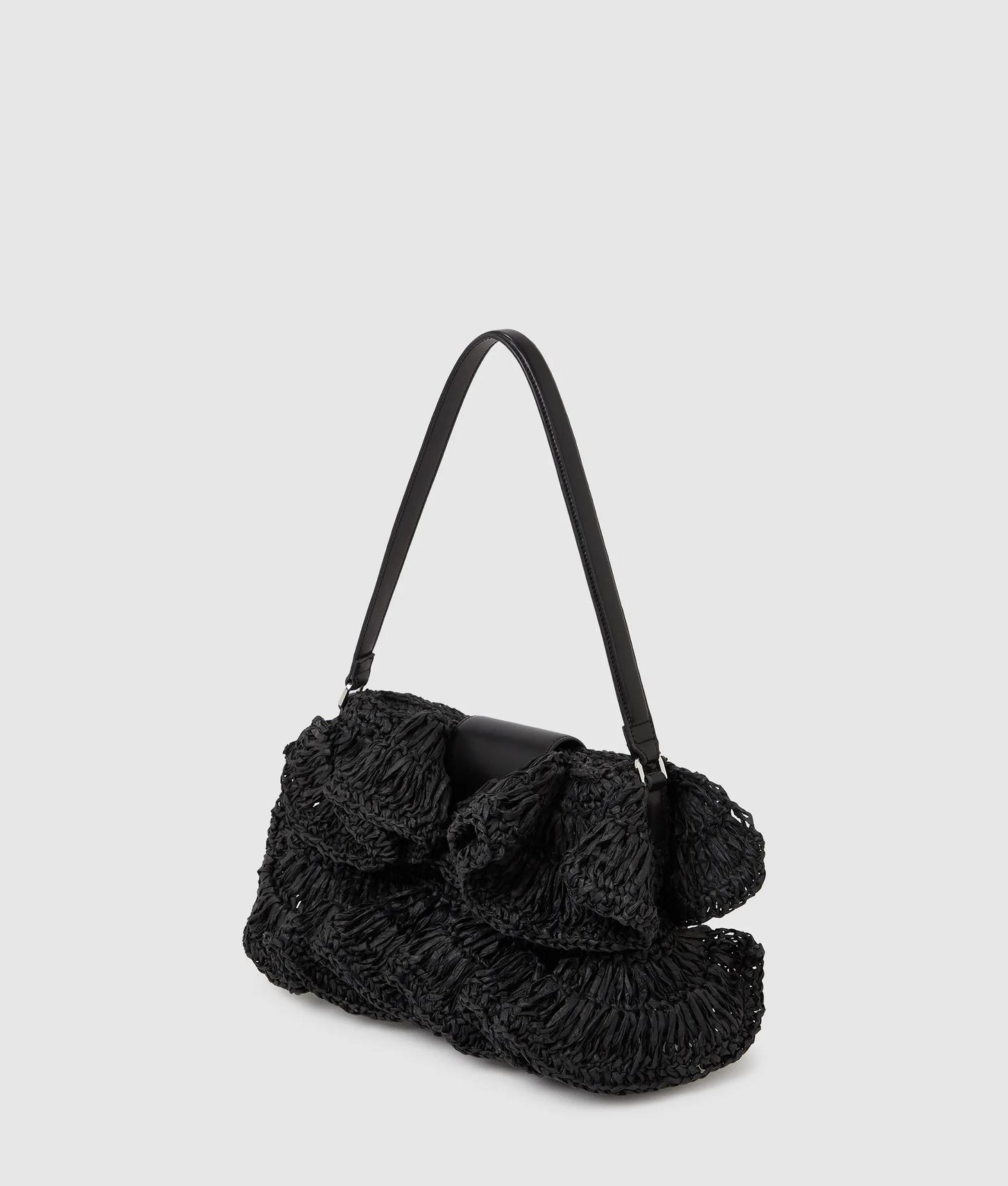 KarlLagerfeld Ksignature Ruffle Shoulder Bag Black