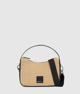 KarlLagerfeld Woven Mini Hobo Bag Natural