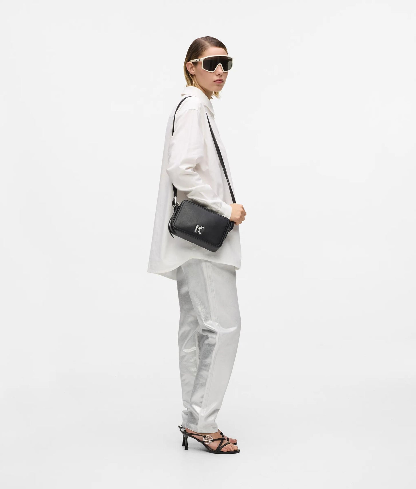KarlLagerfeld Twin Strap Camera Bag Black