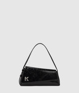 KarlLagerfeld Geo High-Shine Flap Bag Black