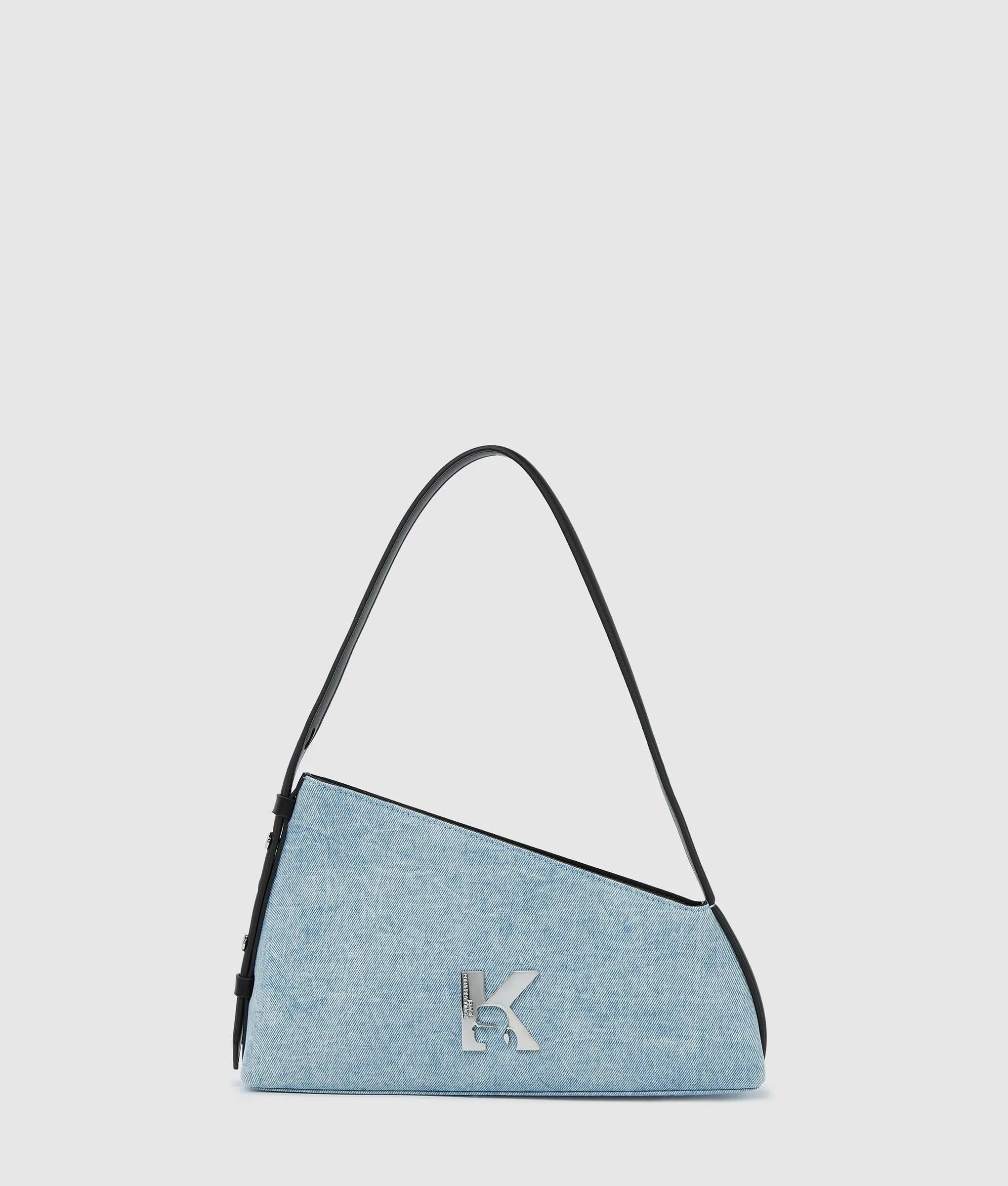 KarlLagerfeld Geo Denim Shoulder Bag Acid Light Blue