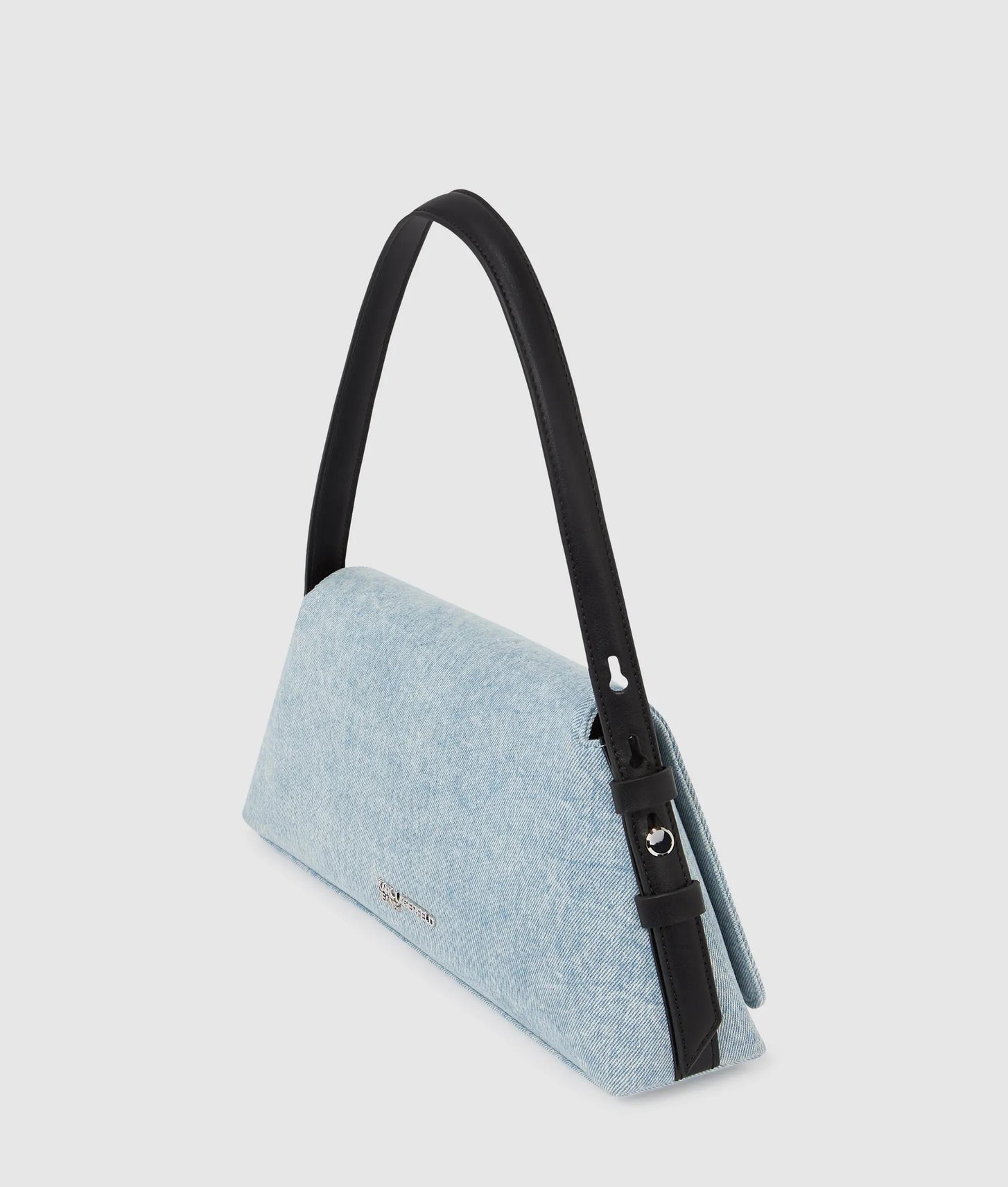KarlLagerfeld Geo Denim Flap Bag Acid Light Blue