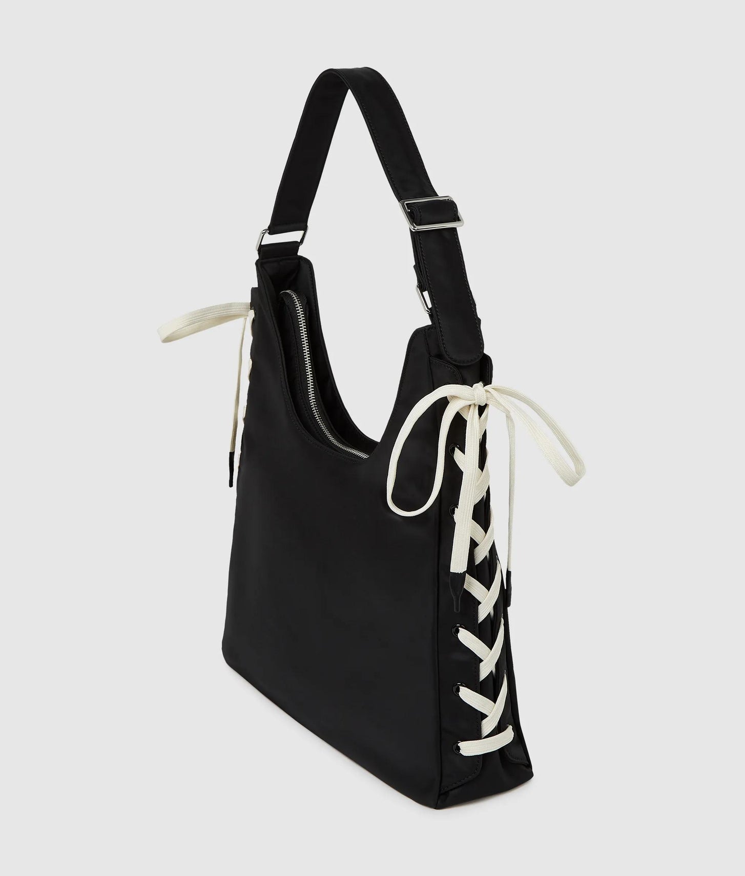 KarlLagerfeld Nylon Lace-Up Tote Bag Black