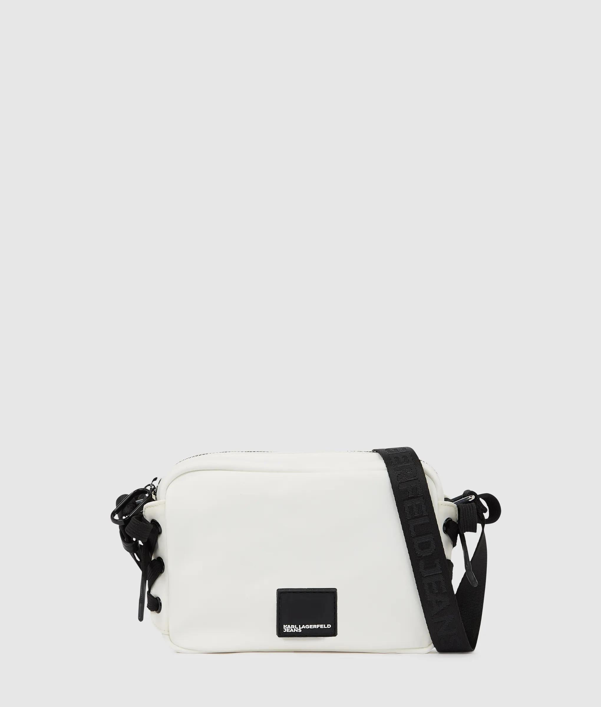 KarlLagerfeld Nylon Lace-Up Camera Bag White