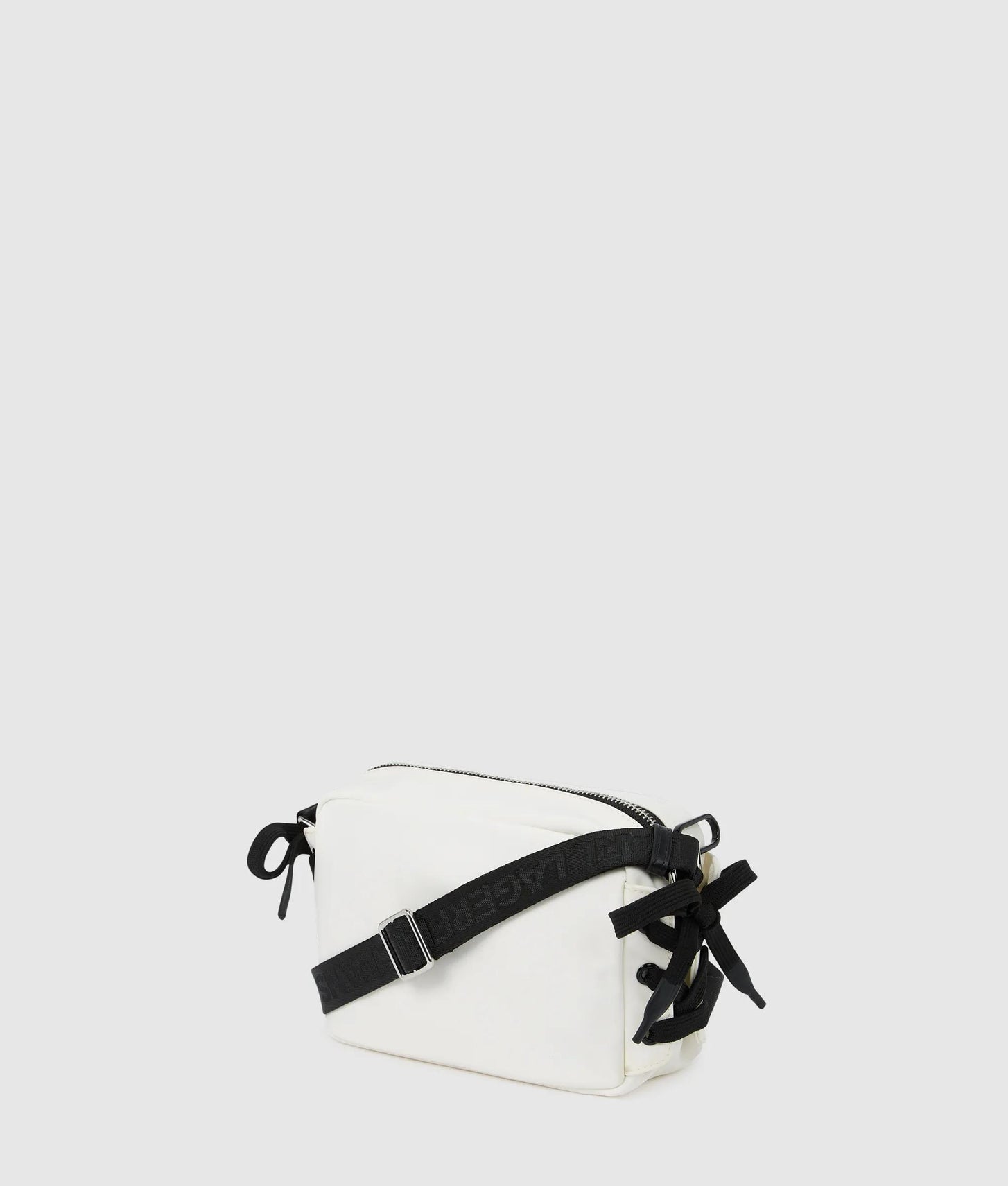 KarlLagerfeld Nylon Lace-Up Camera Bag White